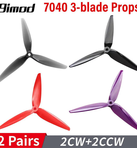 9IMOD 2/10Pairs HQProp HQ 7X4X3 7040 Propellers 7inch 3-Blades Tri-Blade Props CW+CCW for RC FPV Racing Drone DIY Parts - KTS Aerials