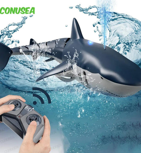 Smart Rc Shark whale Spray Water Toy Remote Controlled Boat ship Submarine Robots Fish Electric Toys for Kids Boys baby Children - KTS Aerials