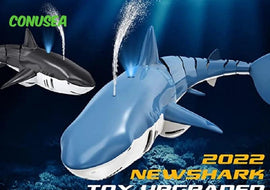 Smart Rc Shark whale Spray Water Toy Remote Controlled Boat ship Submarine Robots Fish Electric Toys for Kids Boys baby Children - KTS Aerials