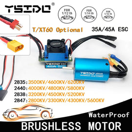 YSIDO 2435 2440 2838 2847 Brushless Motor 35A 45A ESC for Wltoys 124016 Remo Hobby XLH Timaya Redcat 1/12 1/14 1/16 RC Boat Car - KTS Aerials