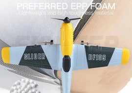 BF109 RC Plane 2.4G 3CH EPP Foam Remote Control Fighter Fixed Wingspan Glider Outdoor RTF RC Warbird Airplane Toys Gifts - KTS Aerials
