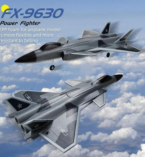 FX9630 RC Plane J20 Fighter Remote Control Airplane Anti-collision Soft Rubber Head Glider with Culvert Design Aircraft RC Toys - KTS Aerials