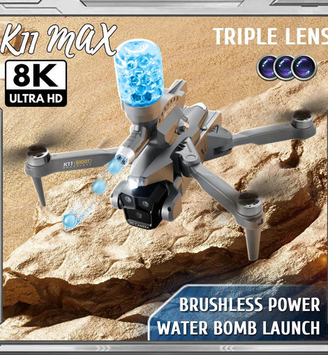 K11 Max Drone with Water Bombs Professional Aerial Photography Aircraft 8K Three Camera Obstacle Avoidance Foldable Quadcopter - KTS Aerials