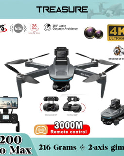 L200 PRO MAX Drone 4K Professional 2-Axis Gimbal 360° Obstacle Avoidance Brushless Motor GPS Quadcopter FPV RC Drones - KTS Aerials