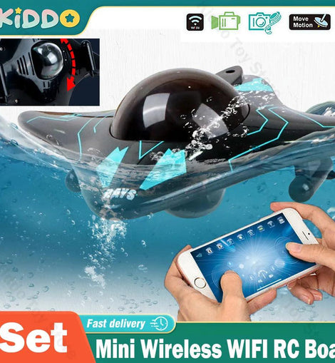 Mini WIFI RC Boat Six-way Submarine Diving Real-time Transmission Underwater Camera Speedboat Photo Video Toys Back to School - KTS Aerials