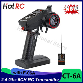 NEWEST HOTRC CT-6A 2.4GHz 6CH 6 Channels One-handed Control Radio Transmitter 300m Distance For RC Toy Car Boat Drone Parts - KTS Aerials