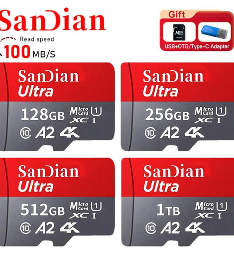 Original 1TB Micro TF/SD Card 128GB Flash Class 10 SD Card 256GB Memory Card 512GB memorycard For Phone/Cameras /tablet/Drone - KTS Aerials