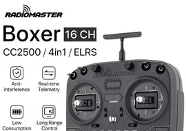 RadioMaster Boxer Radio Transmitter 2.4G 16CH Hall Gimbals RC Remote Controller with Carrying Case CC2500 ELRS 4in1 for RC Drone - KTS Aerials