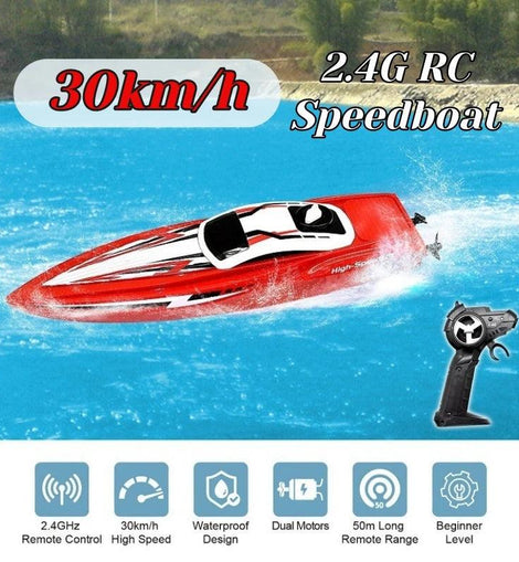 RC Boat Kids Toy Remote Control Speedboat Double Motor Radio Controlled Ship High Speed Summer Outdooer Games Childern Gift - KTS Aerials