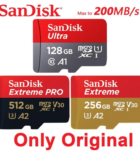 SANDISK Ultra Extreme 256GB Micro SD 128GB Memory Card 64GB 32GB Micro SD Card SD/TF Flash 512GB Microsd for Phone Extreme Pro - KTS Aerials