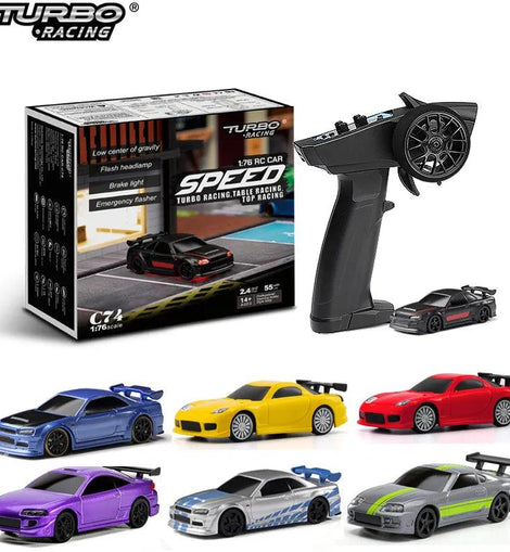 Turbo Racing 1:76 C64 C73 C72 C74 Drift RC Car With Gyro Radio Full Proportional Remote Control Toys RTR Kit For Kids and Adults - KTS Aerials