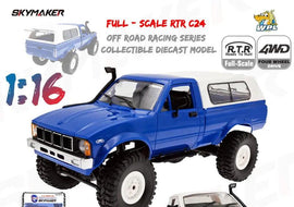 WPL C24-1 Full Scale RC Car 1:16 2.4G 4WD Rock Crawler Electric Buggy Climbing Truck LED Light On-road 1/16 For Kids Gifts Toys - KTS Aerials